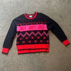 Juicy Couture Black and Pink Knit Sweater XXL